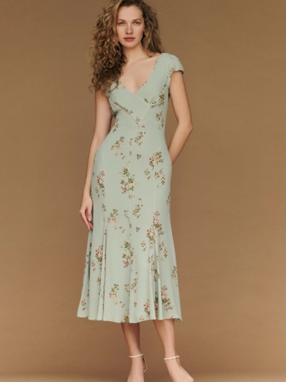 NWT Reformation Baden Dress - Hampstead-6 Green Floral Midi - Picture 7 of 8